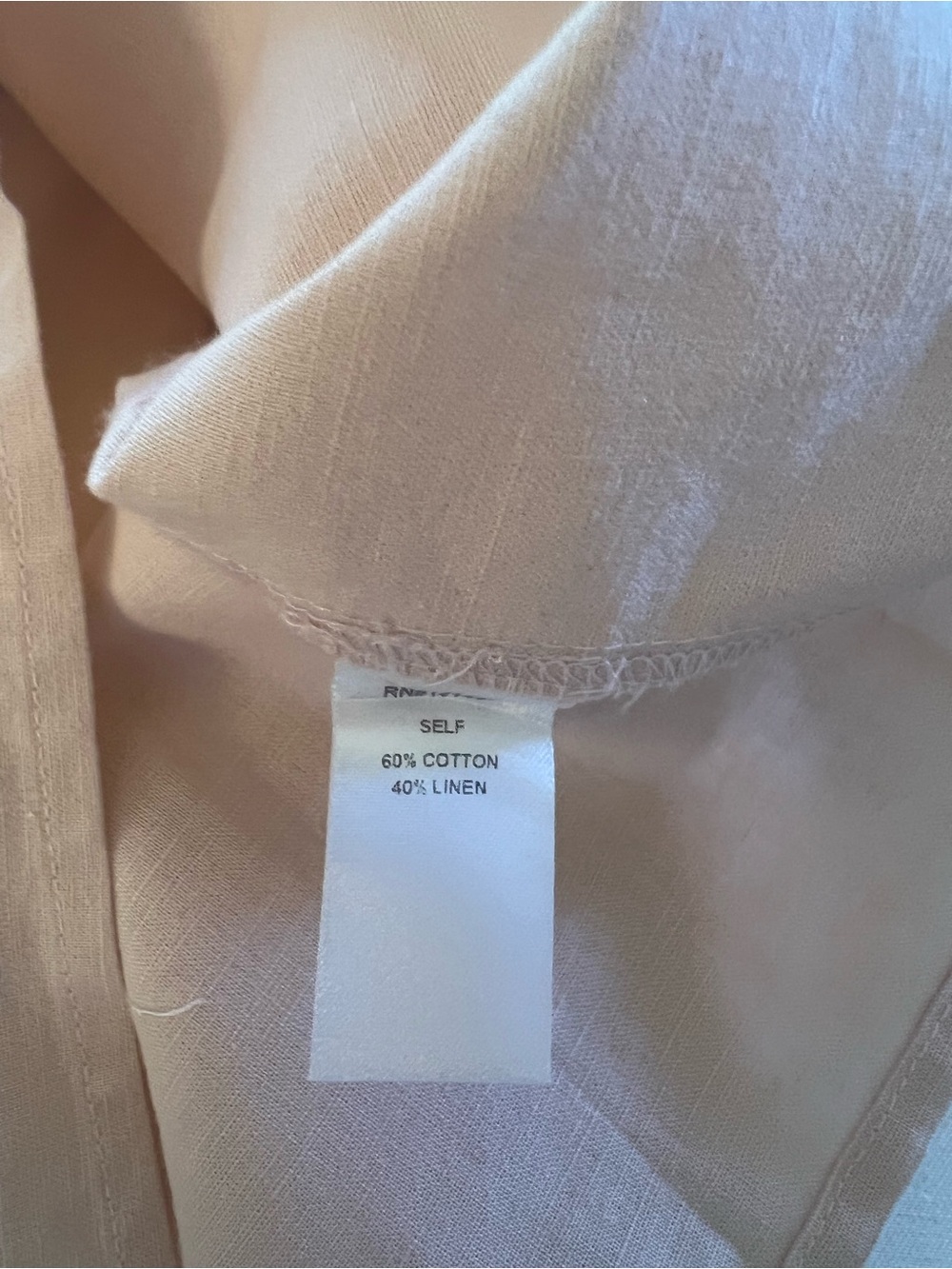 Fate Peach Floral Cutout Linen Blend Flowy Fairy Peasant Blouse - Picture 6 of 7